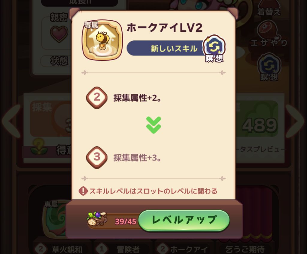 スキルレベルアップ
