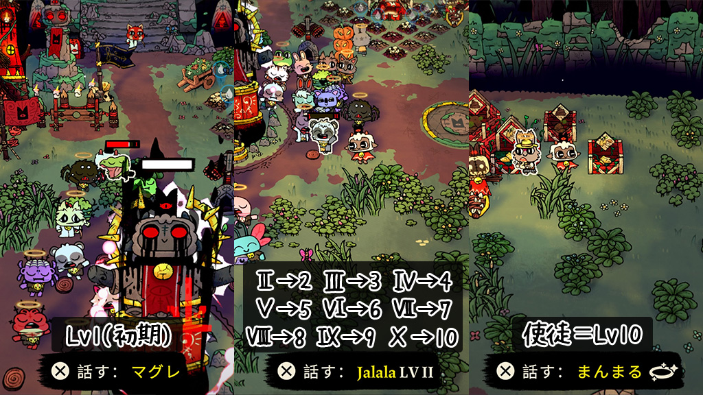 忠誠レベルは信者に近づいて確認する